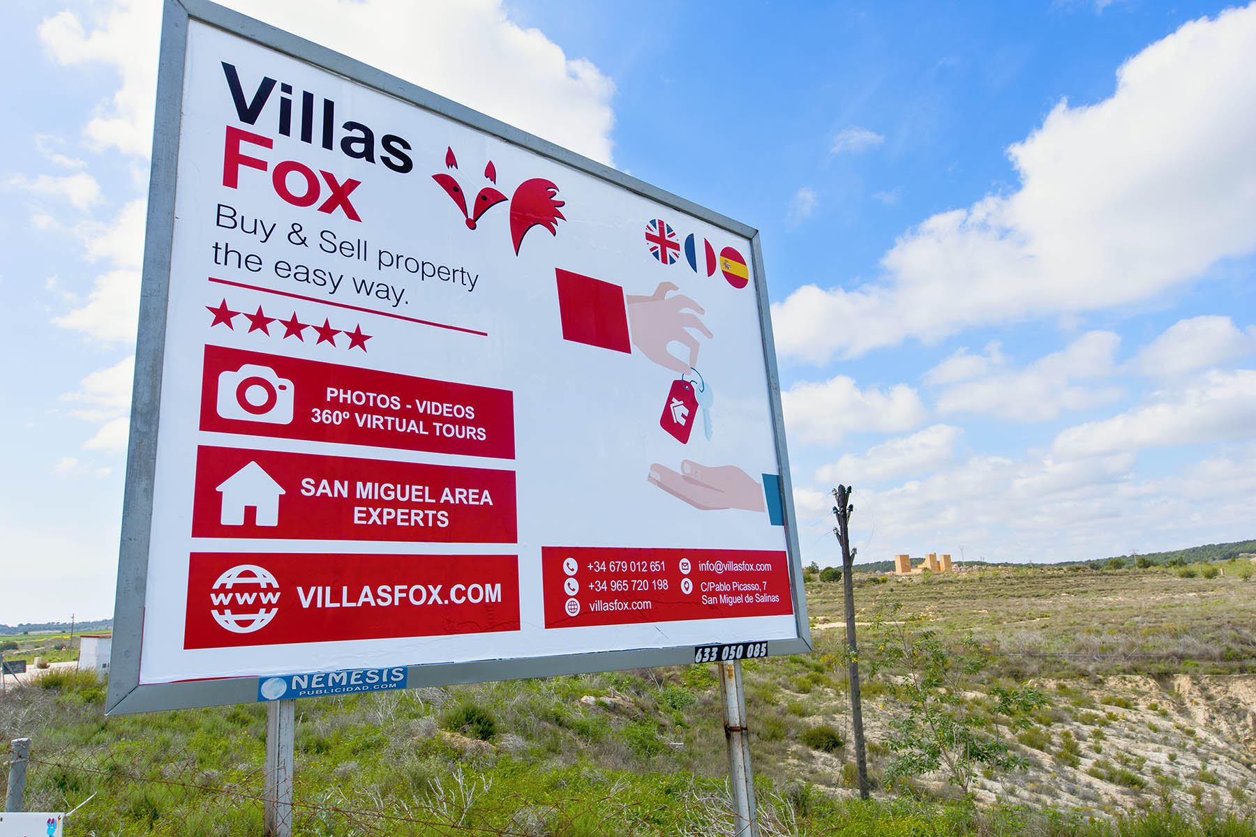 Villas Fox reklameplakat San Miguel de Salinas-annonsering 2021