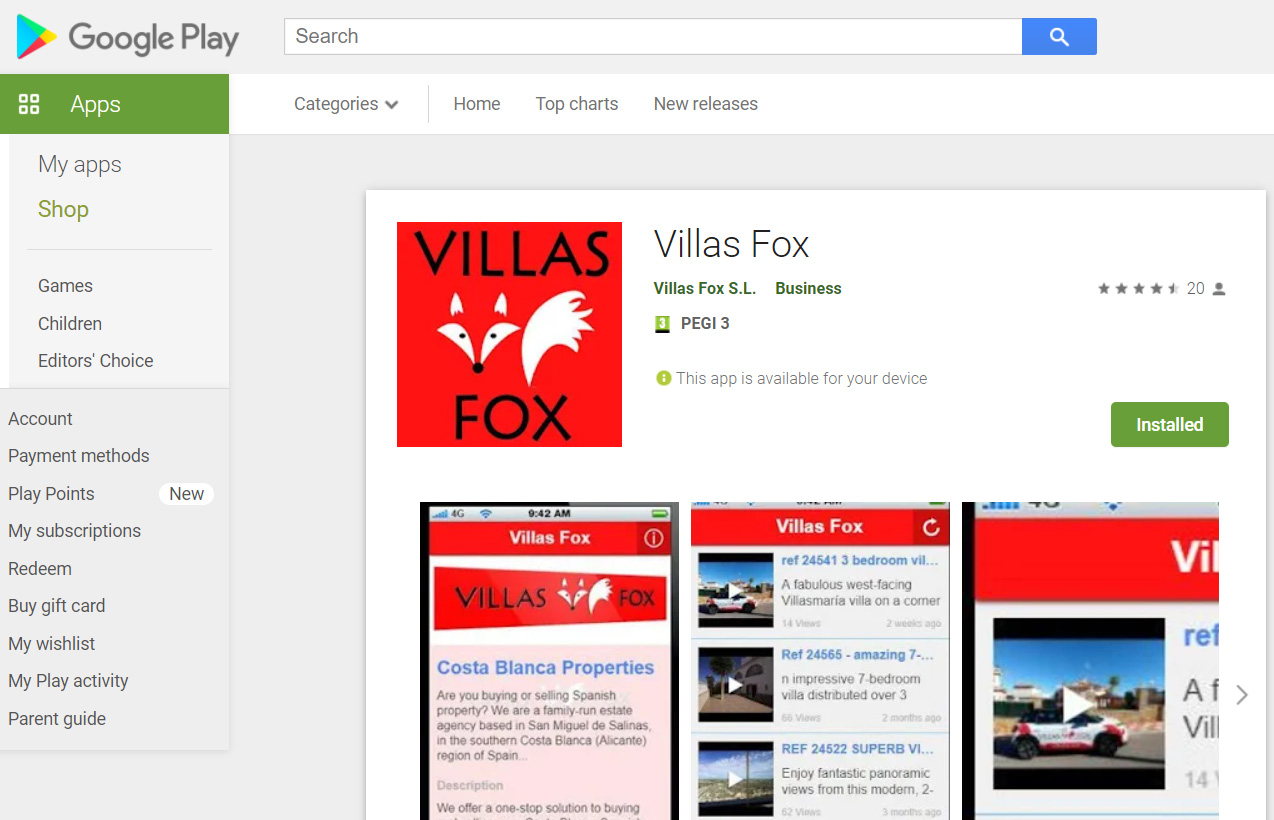 villas fox aplikacja android