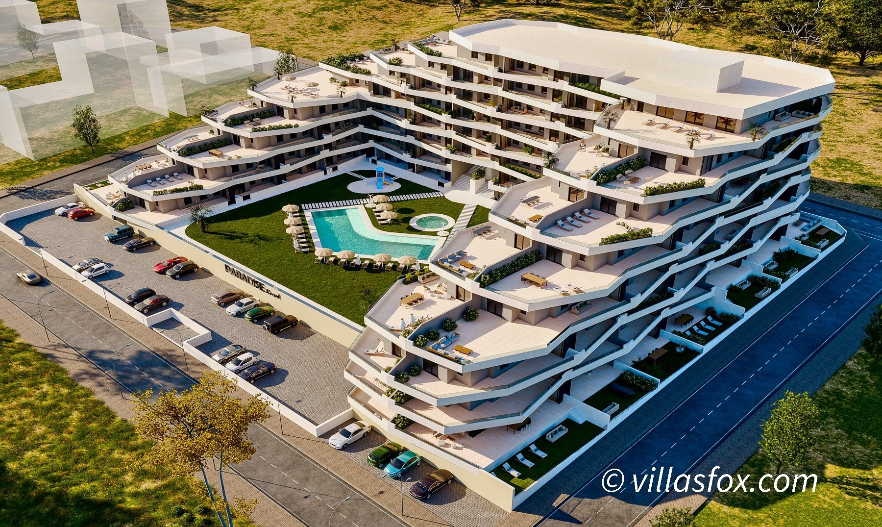 Paradise Resort, San Miguel de Salinas, apartamentos de 2 y 3 dormitorios con amplia terraza y garaje