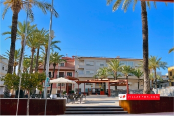 San Miguel de Salinas church square taken from JJ bar