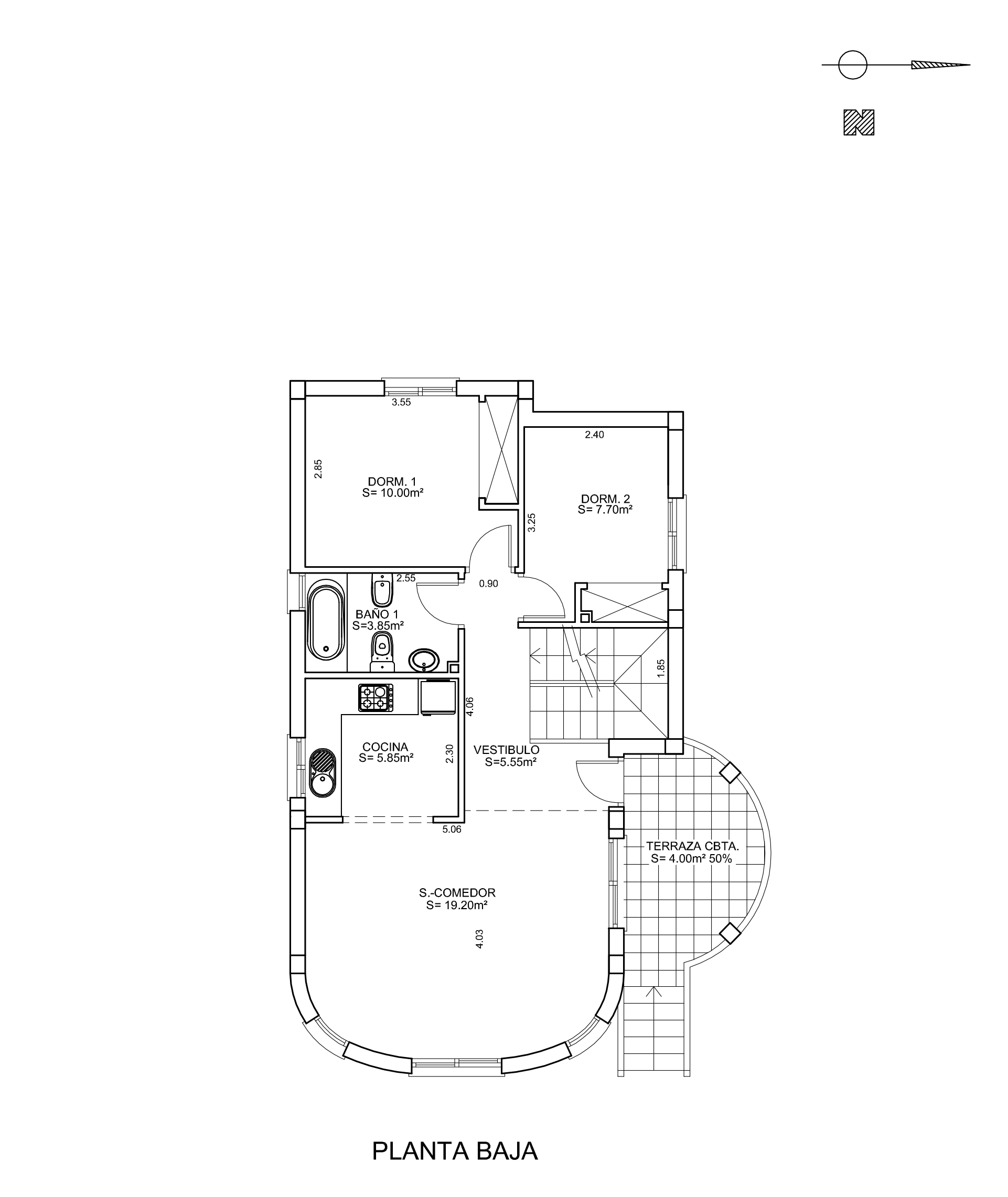 Алькорес Плано, перший поверх
