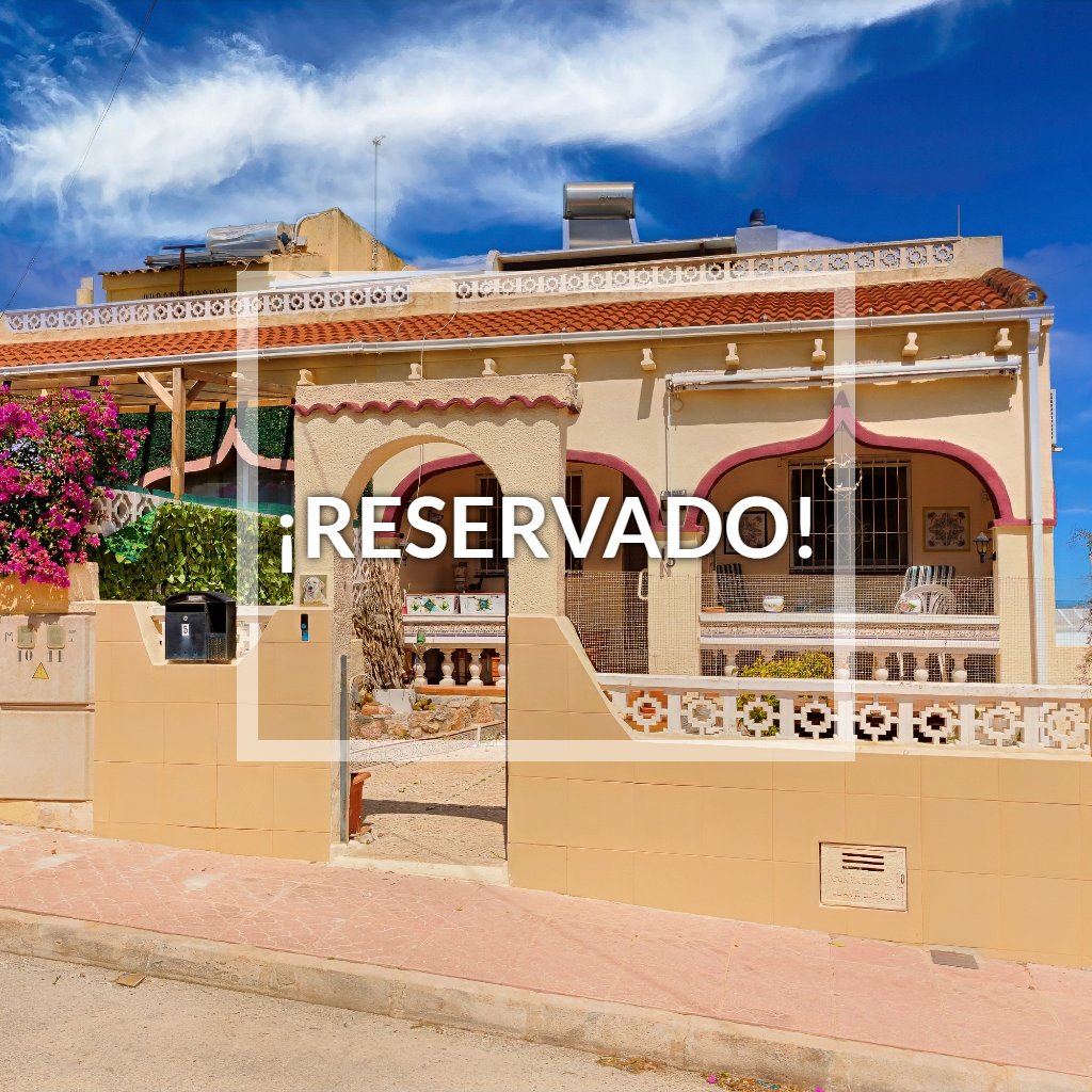 RESERVED!  2-bedroom semi-detached villa with large garden and underbuild, Balcón de la Costa Blanca, San Miguel de Salinas